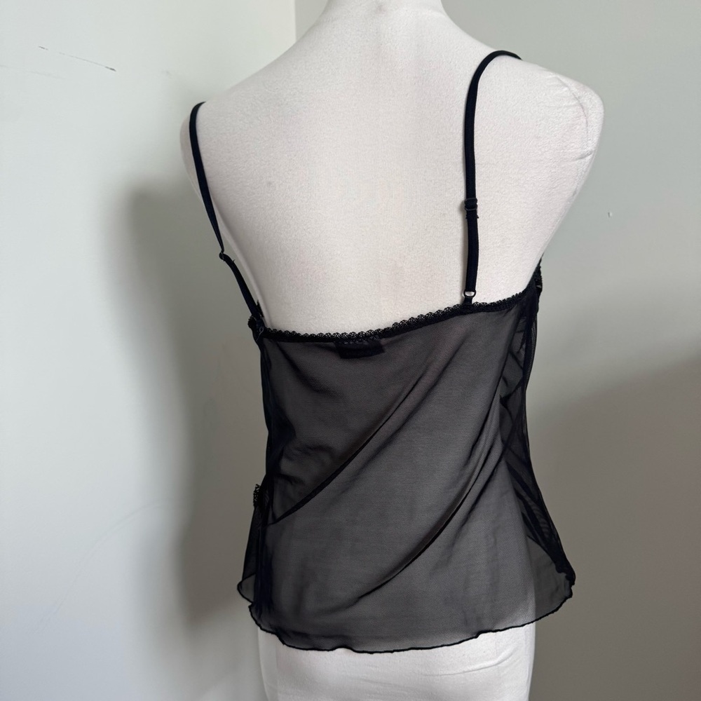 Sheer Black Zebra Mesh Ruched Camisole – Y2K Panther Babe Aesthetic - Picture 4 of 5